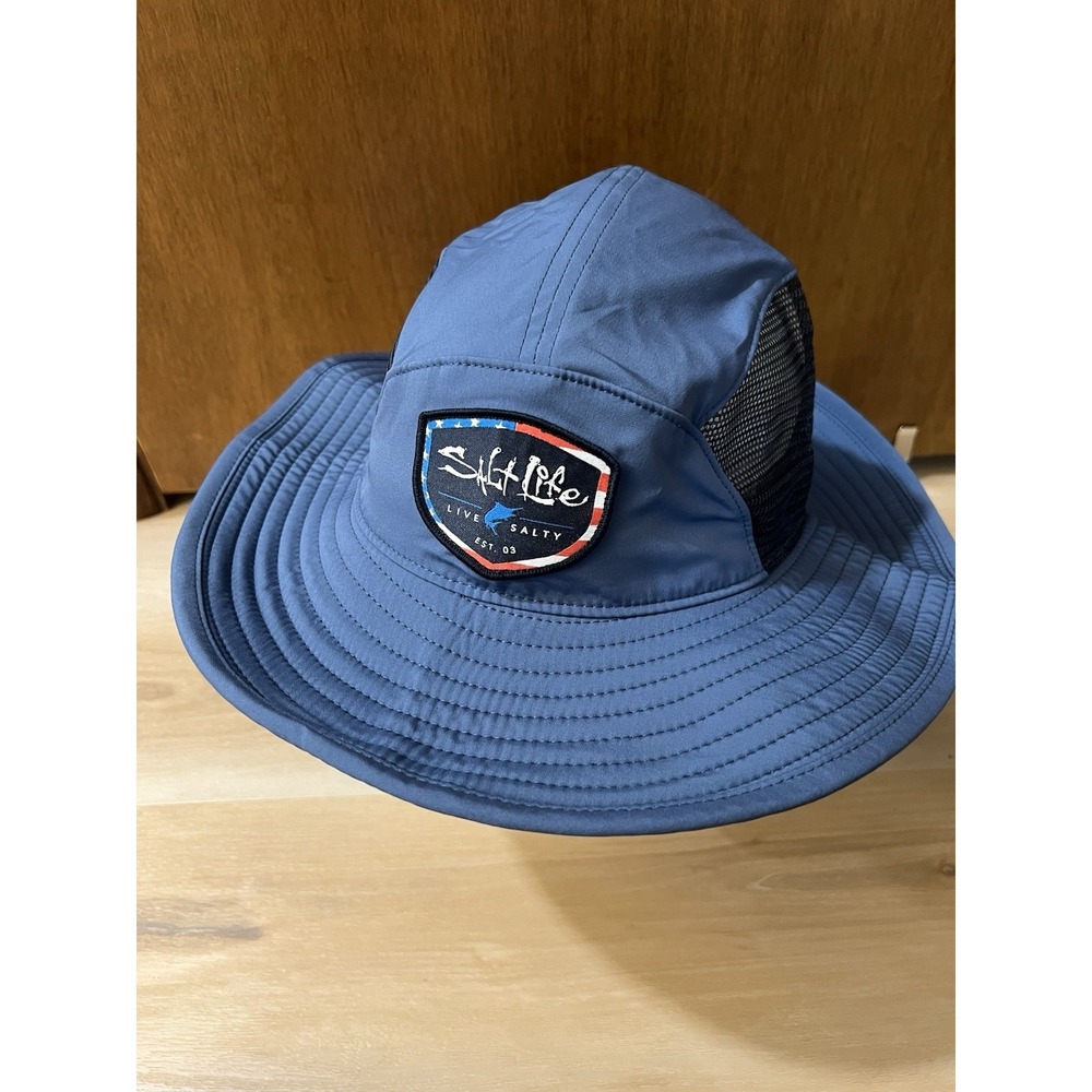 NWT Salt Life OSFM Canton Blue Atlain Boonie Bucket Hat Outdoor Mesh